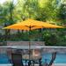 Jeco 6.5 x 10 Aluminum Patio Market Umbrella Tilt with Crank in Yellow Fabric Champagne Pole