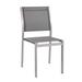 Modern Contemporary Urban Design Outdoor Patio Balcony Garden Furniture Side Dining Chair Aluminum Metal Steel Grey Gray