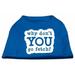 Mirage Pet Products 51-142 MDBL You Go Fetch Screen Print Shirt Blue Med - 12