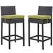 Modway Lift Bar Stool Outdoor Patio Set of 2 in Espresso Peridot