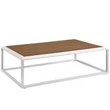 Modway Stance Outdoor Patio Aluminum Coffee Table in White Natural
