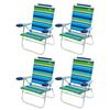 RIO Brands 15 Cushioned Beach/Backyard Chair w/Aluminum Frame Blue/Green