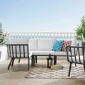 Modway Riverside 4-Piece Outdoor Patio Aluminum Sectional in Gray/White