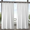 Exclusive Home Cabana Solid Indoor/Outdoor Light Filtering Hook-and-Loop Tab Top Curtain Panel Pair 54 x96 Winter White