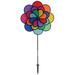 In the Breeze Triple Wheel Flower - Ground Stake Included - Colorful Wind Spinner for Your Yard or Garden 2830
