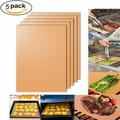 Set of 5 Heavy Duty BBQ Grill Mats - Grill Mats for Outdoor Grillï¼ŒNon Stick Reusable and Easy to Clean Barbecue Grilling Accessories