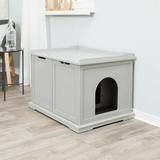 TRIXIE XL Cat Litter Box Enclosure Hidden Litter Indoor Cat Furniture Pet Home Side Table Gray