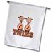 3dRose Two Cute Giraffes for Twins with Giraffe Print for Girls or Boys - Garden Flag 12 by 18-inch