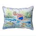 Betsy Drake SN282 12 x 12 in. Boy & Fish Small Indoor & Outdoor Pillow