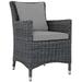 Modern Contemporary Urban Design Outdoor Patio Balcony Garden Furniture Side Dining Chair Armchair Sunbrella Rattan Wicker Grey Gray