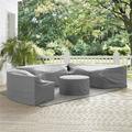 Crosley Furniture Catalina 4Pc Furniture Cover Set Gray - 3 Round Sectional Sofas & Coffee Table