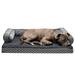 FurHaven Pet Products Plush & Decor Orthopedic Comfy Couch Pet Bed for Dogs & Cats - Diamond Gray Large