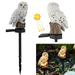 Garden Statue Owl Light - TSV Outdoor Christmas Decorations Resin Statue with Solar LED Lights for Patio Yard Lawn Ornaments Fall Winter Thanksgiving Decor 18 x 6Inch Housewarming Gift