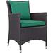 Modway Convene Dining Outdoor Patio Armchair in Espresso Green