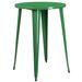 Emma + Oliver Commercial Grade 30 Round Green Metal Indoor-Outdoor Bar Height Table