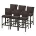 Bowery Hill 30 Wicker / Rattan Outdoor Bar Stool in Chestnut Brown (Set of 6)
