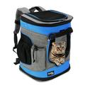 Tirrinia Pet Carrier Backpack for Dogs and Cats up to 15 LBS Comfort Dog Cat Carrier Travel Bag Breathable for Hiking Walking Cycling & Outdoor Use 16 H x13.2 L x12 W Blue