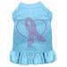 Mirage Pet 57-05 MDBBL Pink Ribbon Rhinestone Dress for Dogs Baby Blue - Medium