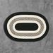 Colonial Mills 4 x 6 Black and White Reversible Oval Handcrafted Accent Area Rug