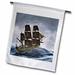 3dRose Corvette Sailing Ship Sailing Away to the Right in a Storm Polyester 1 6 x 1 Garden Flag