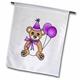 3dRose Birthday Cute Party Bear with Ballon Purple - Garden Flag 12 by 18-inch