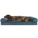 FurHaven Pet Products Faux Fleece & Chenille Memory Top Sofa Pet Bed for Dogs & Cats - Orion Blue Large