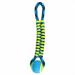 Paracord Dog Toys Tough Rope Tug & Tennis Ball Fetch Chew Blue or Yellow 14.5 (Blue)