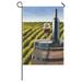 MYPOP Red Wine Wood Barrel Vineyard Garden Flag House Banner 12 x 18 inch