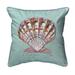 Betsy Drake SN112C 12 x 12 in. Scallop Shell Teal Small Indoor & Outdoor Pillow