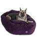 Majestic Pet Villa Velvet Bagel Pet Bed for Dogs Calming Dog Bed Washable Extra Large Aubergine