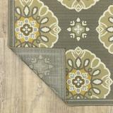 Style Haven Bar Harbour Grey/ Gold Floral Indoor/ Outdoor Area Rug 3 7 x 5 6 4 x 6 Accent Outdoor Indoor Entryway Kitchen Patio Rectangle