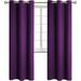 2-panels K68 purple color 100 % blackout thermal light blocking drapes for sliding patio window curtain top grommets noise reducing 37 wide X 84 length each panel