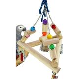 Bonka Bird Toys 1345 Large Wood Chew Tri Swing Parrot Cage Toy