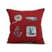 Simply Daisy 18 x 18 Sea Tools Geometric Print Outdoor Pillow Red