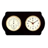 Bey-Berk International Brass Clock Thermo./Hygro. on Ash Wood T.P.
