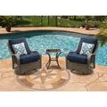 Hanover ORLEANS3PCSW-G-NVY Orleans 3 Piece Swivel Rocking Chat Set Navy Blue