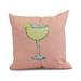 Simply Daisy 18 x 18 Margarita Plain Geometric Print Outdoor Pillow Coral