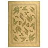 SAFAVIEH Courtyard Euler Traditional Floral Indoor/Outdoor Area Rug 6 7 x 9 6 Natural/Olive