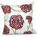 Simply Daisy 16 x 16 Spring Floral 1 Floral Outdoor Pillow Navy