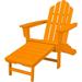 Hanover All-Weather Contoured Adirondack Chair with Hideaway Ottoman- Tangerine