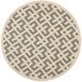 SAFAVIEH Courtyard Alvin Geometric Indoor/Outdoor Area Rug 6 7 x 6 7 Round Grey/Bone