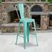 Flash Furniture 4 Pack 30 High Metal Indoor-Outdoor Barstool with Back - Kitchen Furniture Mint Green