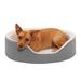 FurHaven Pet Products Faux Sheepskin & Suede Oval Pet Bed for Dogs & Cats - Gray Large