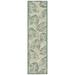 SAFAVIEH Courtyard Seymor Distressed Palm Leaf Indoor/Outdoor Runner Rug Beige/Green 2 3 x 6 7