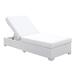 Furniture of America Arthur Rattan Adjustable Patio Chaise Lounge in White
