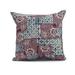 Simply Daisy 18 x 18 Patches Outdoor Pillow Maroon