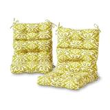 Shoreham Green Ikat 44 x 22 in. Outdoor High Back Chair Cushion (set of 2) by Greendale Home Fashions