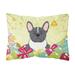 Carolines Treasures BB6012PW1216 Easter Eggs French Bulldog Black White Canvas Fabric Decorative Pillow 12H x16W