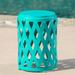 Aubriella Outdoor 12 Inch Diameter Iron Side Table Matte Teal