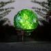 Alpine Corporation 10 Glass Light-up Gazing Ball & Stand Green